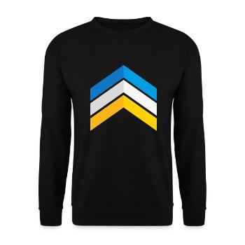 Down Syndrome Three Chromosome Arrows Awareness - Unisex Sweatshirt - black - Front - Alina (178cm) & Michal (187cm)