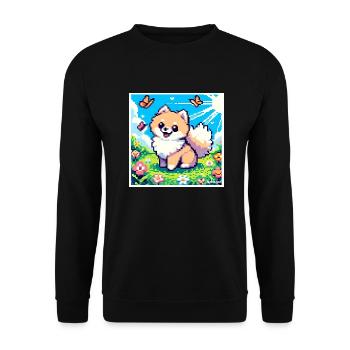 Pixel-Pom - Unisex Pullover - Schwarz - Vorne - Alina (178cm) & Michal (187cm)
