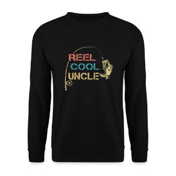 Rolle Cool Onkel Angeln Papa Vatertag Papa - Unisex Pullover - Schwarz - Vorne - Alina (178cm) & Michal (187cm)