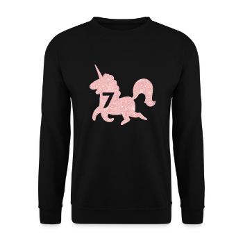 7th Anniversary Unicorn - Unisex Sweatshirt - black - Front - Alina (178cm) & Michal (187cm)