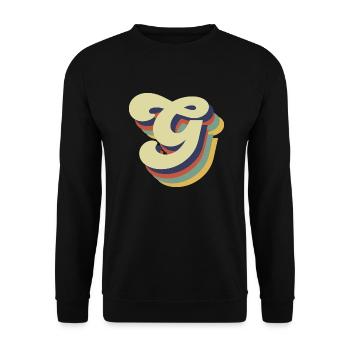 Lettre g rétro - Sweat-shirt Unisexe - noir - Devant - Alina (178cm) & Michal (187cm)