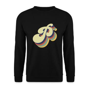 Retro Letter P - Unisex Sweatshirt - black - Front - Alina (178cm) & Michal (187cm)