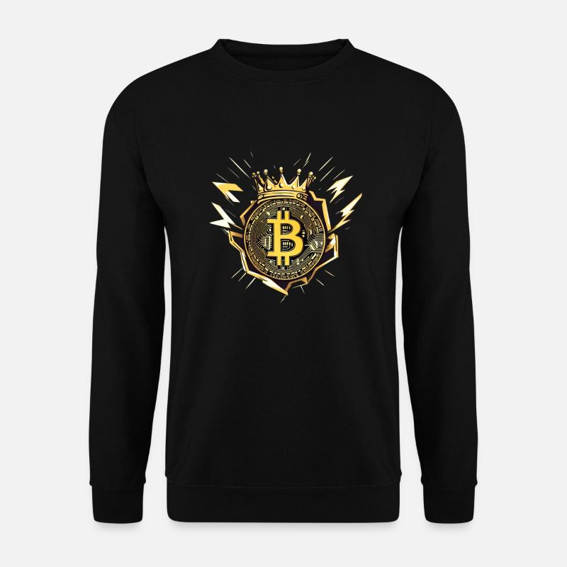 King Bitcoin mit Blitzen - Unisex Pullover - Schwarz
