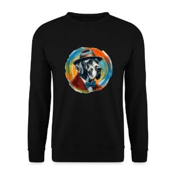 Deutsche Doggen-Kunst - Unisex Pullover - Schwarz - Vorne - Alina (178cm) & Michal (187cm)