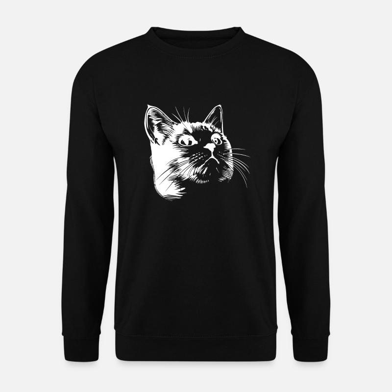 Katze, Katzenmotiv, Katzengesicht - Unisex Pullover - Schwarz