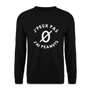 j'peux pas j'ai peanuts - Sweat-shirt Unisexe - noir - Devant - Alina (178cm) & Michal (187cm)