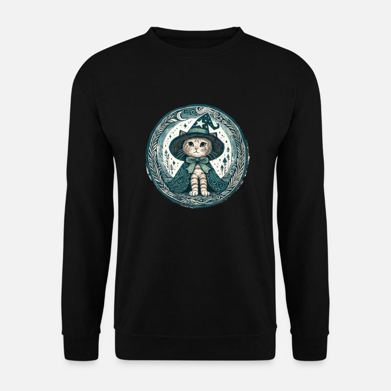Kitty Cat Wizard - Unisex Sweatshirt - black