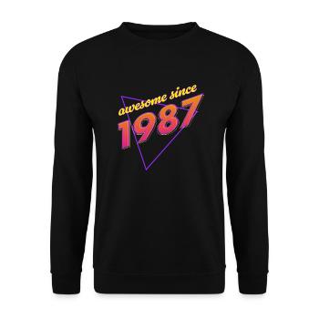 Rétro - Awesome since 1987 - Sweat-shirt Unisexe - noir - Devant - Alina (178cm) & Michal (187cm)