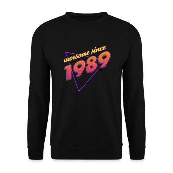 Rétro - Awesome since 1989 - Sweat-shirt Unisexe - noir - Devant - Alina (178cm) & Michal (187cm)