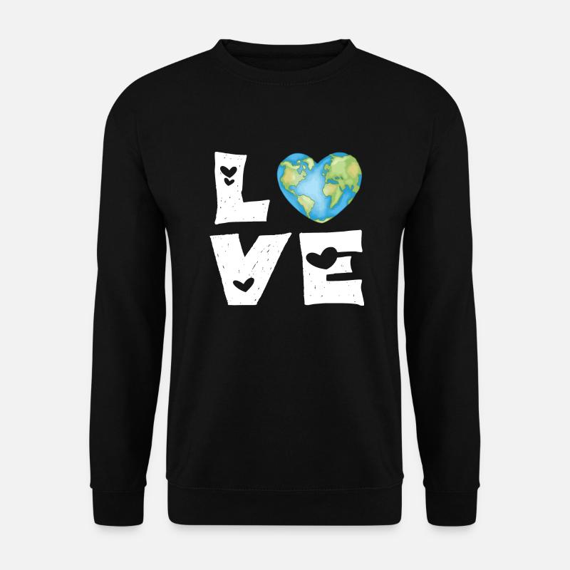 Liebe Erde Herz - Unisex Pullover - Schwarz