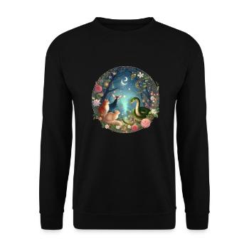 Gathering in the Fairytale Forest - Unisex Sweatshirt - black - Front - Alina (178cm) & Michal (187cm)
