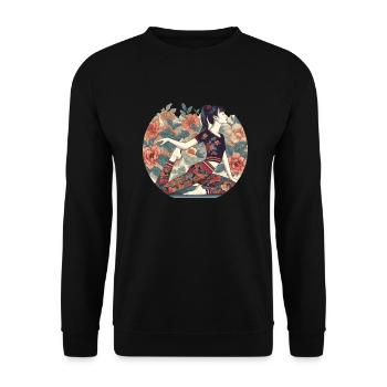 Yoga pilates zen - Sweat-shirt Unisexe - noir - Devant - Alina (178cm) & Michal (187cm)