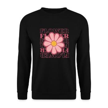 Summer Shirt Flower Power - Unisex Pullover - Schwarz - Vorne - Alina (178cm) & Michal (187cm)