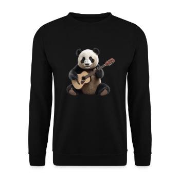 Panda Gitarre - Unisex Pullover - Schwarz - Vorne - Alina (178cm) & Michal (187cm)