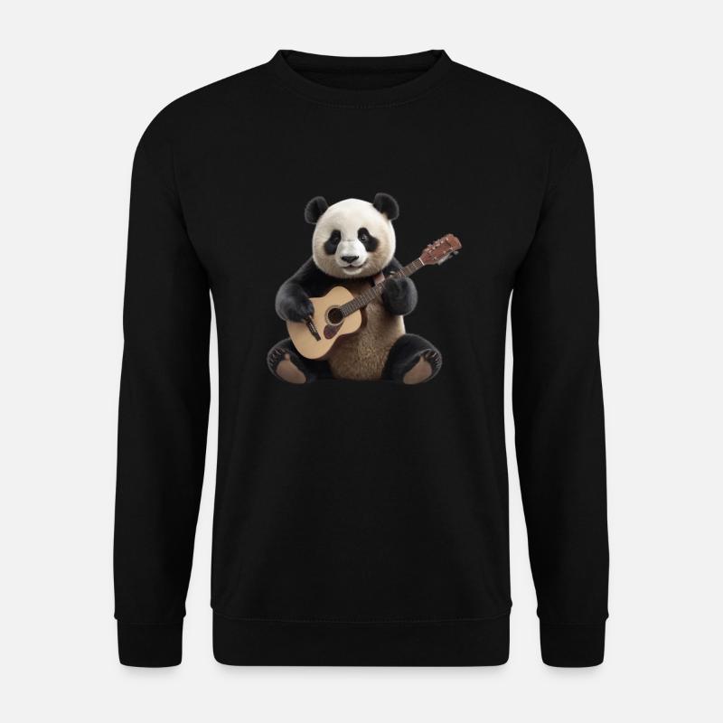 Panda Gitarre - Unisex Pullover - Schwarz