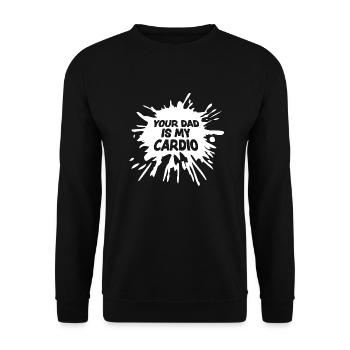 Dein Vater ist mein Cardio-lustiger Vater-Muttertag - Unisex Pullover - Schwarz - Vorne - Alina (178cm) & Michal (187cm)