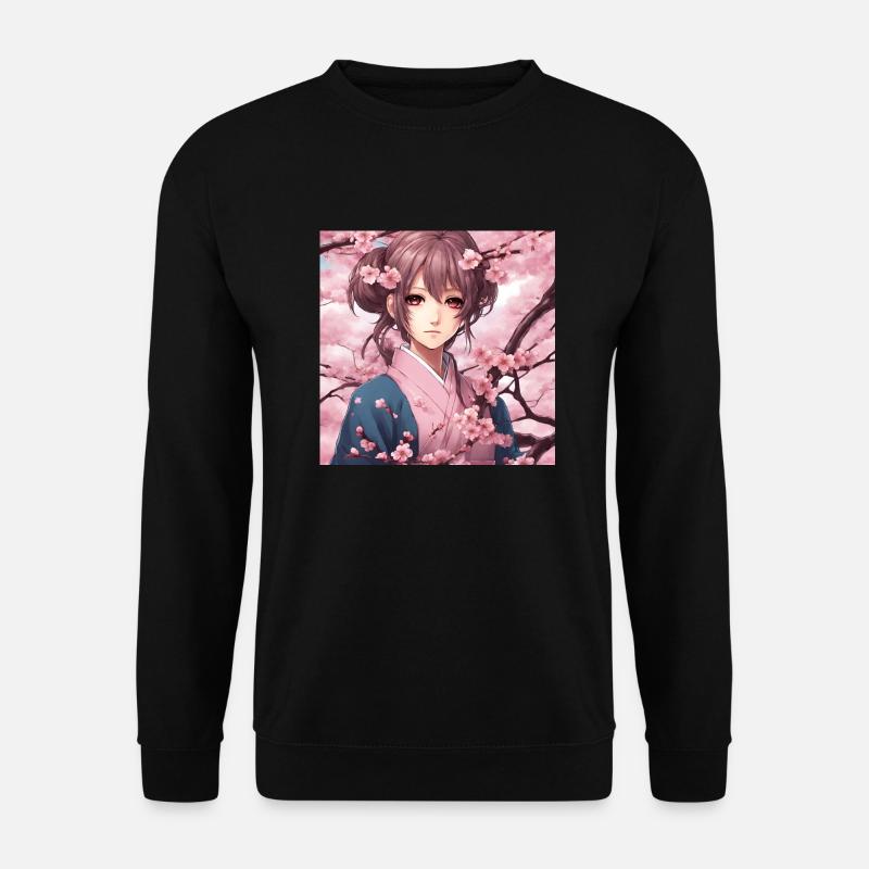Weiblicher Charakter Universum Manga Kawaii Blumen - Unisex Pullover - Schwarz