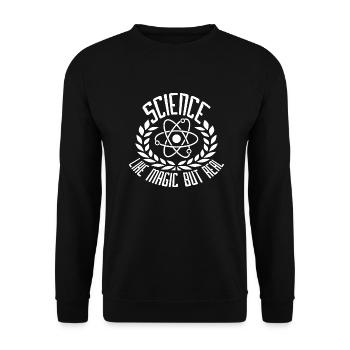 La science comme par magie mais un vrai professeur scientifique - Sweat-shirt Unisexe - noir - Devant - Alina (178cm) & Michal (187cm)