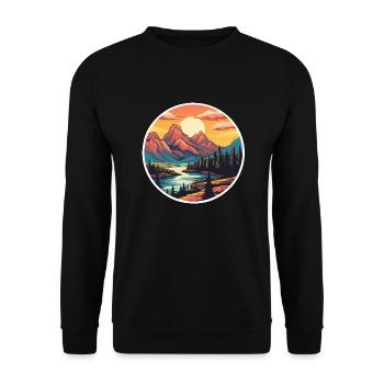 Mountains - Unisex Sweatshirt - black - Front - Alina (178cm) & Michal (187cm)
