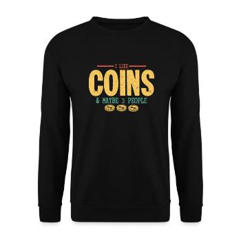 Coins Over Crowds: The Selective Numismatist - Unisex Sweatshirt - black - Front - Alina (178cm) & Michal (187cm)