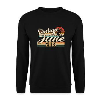 June 2019 Anniversary 2019 Retro 2019 June 2019 - Unisex Sweatshirt - black - Front - Alina (178cm) & Michal (187cm)