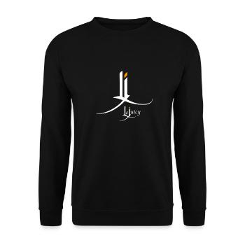 LJ - Sweat-shirt Unisexe - noir - Devant - Alina (178cm) & Michal (187cm)