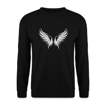 Wings symbol silhouette - Unisex Sweatshirt - black - Front - Alina (178cm) & Michal (187cm)