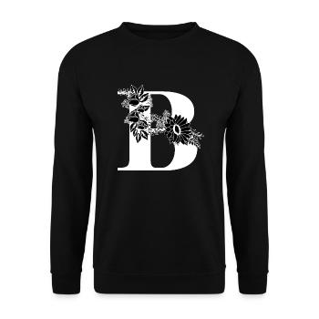 Lettre b floral noir et blanc - Sweat-shirt Unisexe - noir - Devant - Alina (178cm) & Michal (187cm)