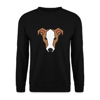 Jack Russell fait face à 1a - Sweat-shirt Unisexe - noir - Devant - Alina (178cm) & Michal (187cm)