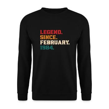 Legend Since February 1984 - Unisex Sweatshirt - black - Front - Alina (178cm) & Michal (187cm)