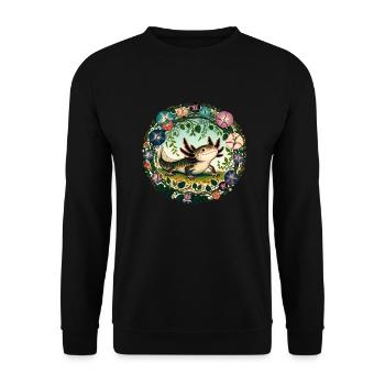 Axolotl - Sweat-shirt Unisexe - noir - Devant - Alina (178cm) & Michal (187cm)
