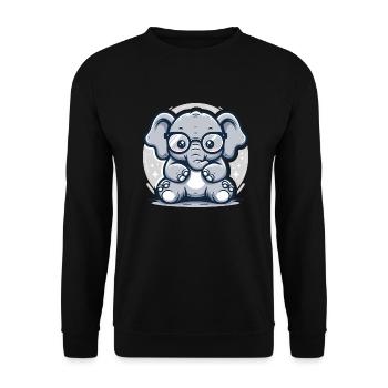 Éléphant - Sweat-shirt Unisexe - noir - Devant - Alina (178cm) & Michal (187cm)