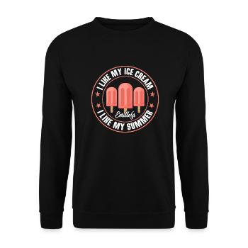 I Like My Ice Cream Summer Scoop Cone - Unisex Pullover - Schwarz - Vorne - Alina (178cm) & Michal (187cm)