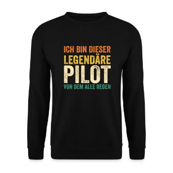 Pilot Fliegen Flieger Helikopter Hubschrauber - Unisex Pullover - Schwarz - Vorne - Alina (178cm) & Michal (187cm)