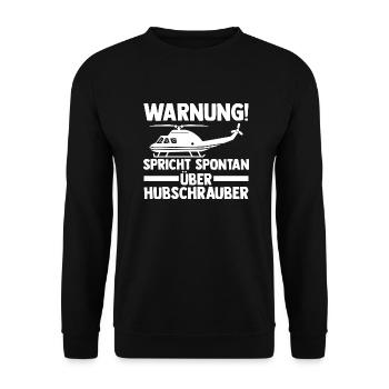 Pilot Helikopter Hubschrauber - Unisex Pullover - Schwarz - Vorne - Alina (178cm) & Michal (187cm)