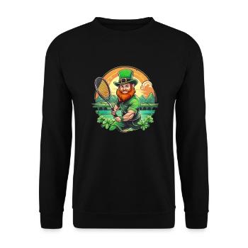 St. Patrick's Day Kleeblatt Tennis - Unisex Pullover - Schwarz - Vorne - Alina (178cm) & Michal (187cm)