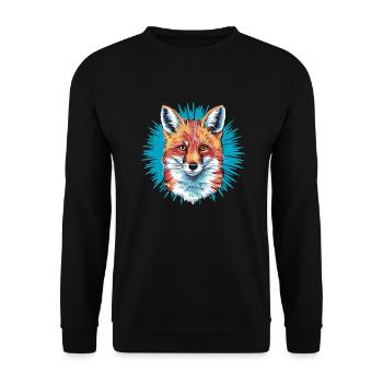 Fuchs - Illustration - Unisex Pullover - Schwarz - Vorne - Alina (178cm) & Michal (187cm)