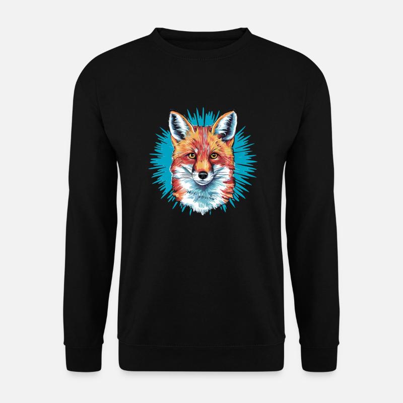 Fuchs - Illustration - Unisex Pullover - Schwarz