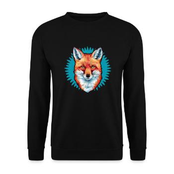 Fuchs - Illustration - Unisex Pullover - Schwarz - Vorne - Alina (178cm) & Michal (187cm)