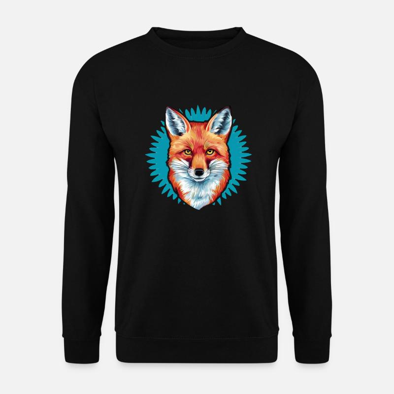 Fuchs - Illustration - Unisex Pullover - Schwarz