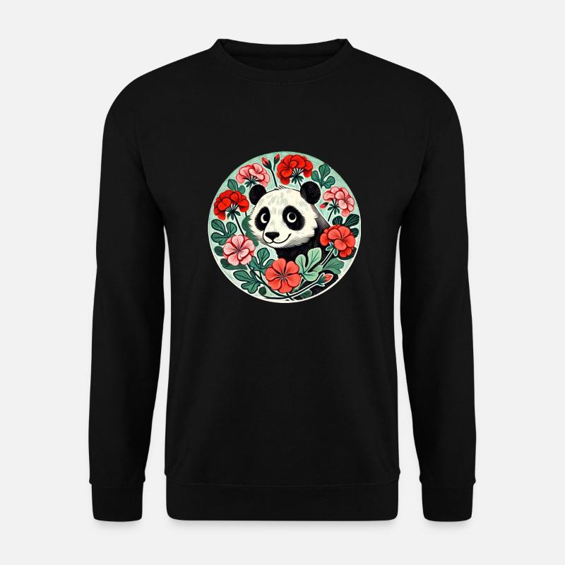 Panda Bear Geraniums - Unisex Sweatshirt - black