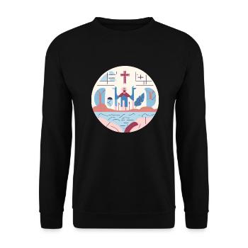 biblique 3 - Sweat-shirt Unisexe - noir - Devant - Alina (178cm) & Michal (187cm)