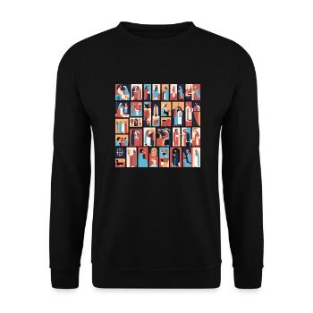 biblique 8 - Sweat-shirt Unisexe - noir - Devant - Alina (178cm) & Michal (187cm)