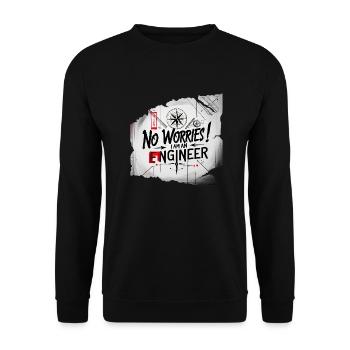 ein Ingenieur - Unisex Pullover - Schwarz - Vorne - Alina (178cm) & Michal (187cm)