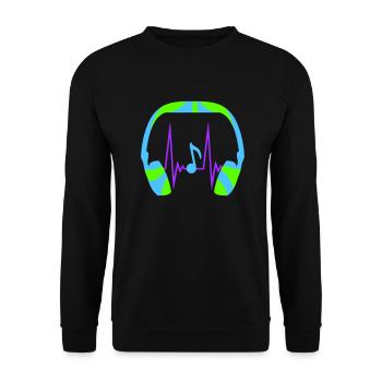 Headphones Note Music Note Pulse Frequency Heartbeat - Unisex Sweatshirt - black - Front - Alina (178cm) & Michal (187cm)