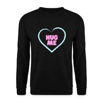 HUG ME - Unisex Pullover - Schwarz - Vorne - Alina (178cm) & Michal (187cm)