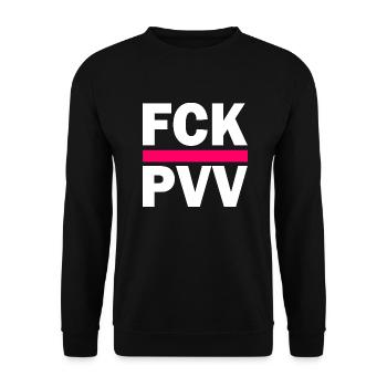 Fck pvv - Unisex Pullover - Schwarz - Vorne - Alina (178cm) & Michal (187cm)