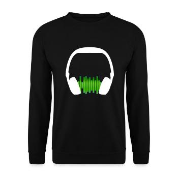 Casque Techno Music Party Equalizer Waves Logo - Sweat-shirt Unisexe - noir - Devant - Alina (178cm) & Michal (187cm)