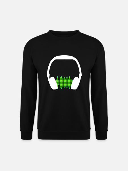 Kopfhörer Techno Musik Party Equalizer Wellen Logo - Unisex Pullover - Schwarz