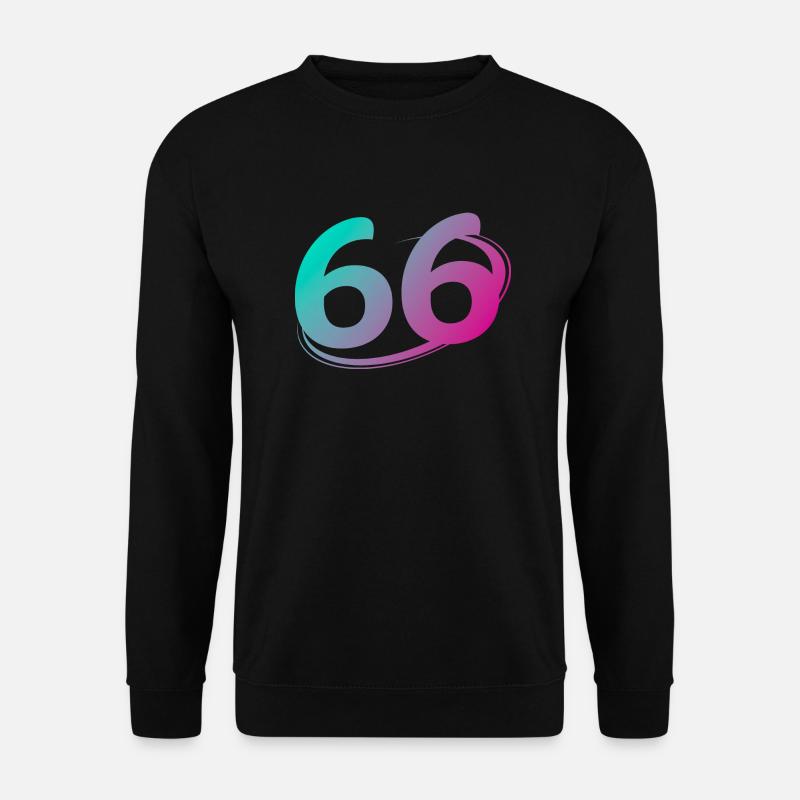 Nummer 66 mehrfarbig - Unisex Pullover - Schwarz